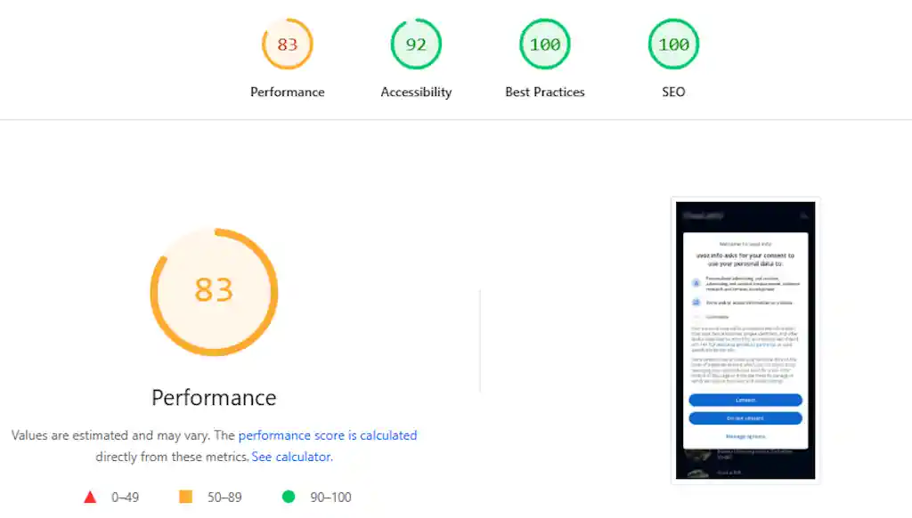Google Core Web Vitals