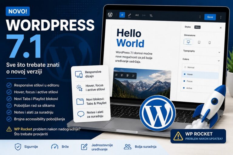 WordPress 7.1 – nove funkcije, responsive stilovi i WP Rocket kompatibilnost